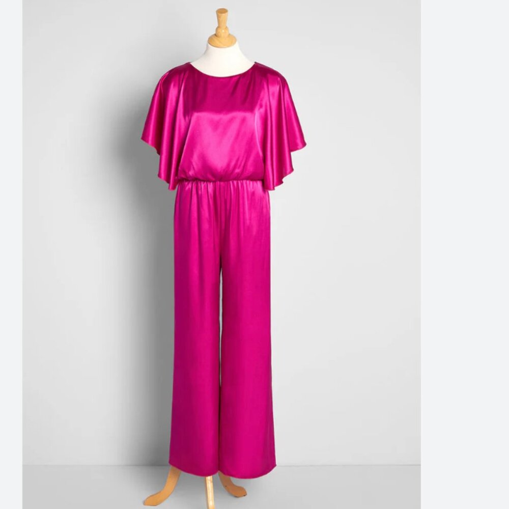 Modcloth Flashy Fuchsia Flashback Jumpsuit NWT